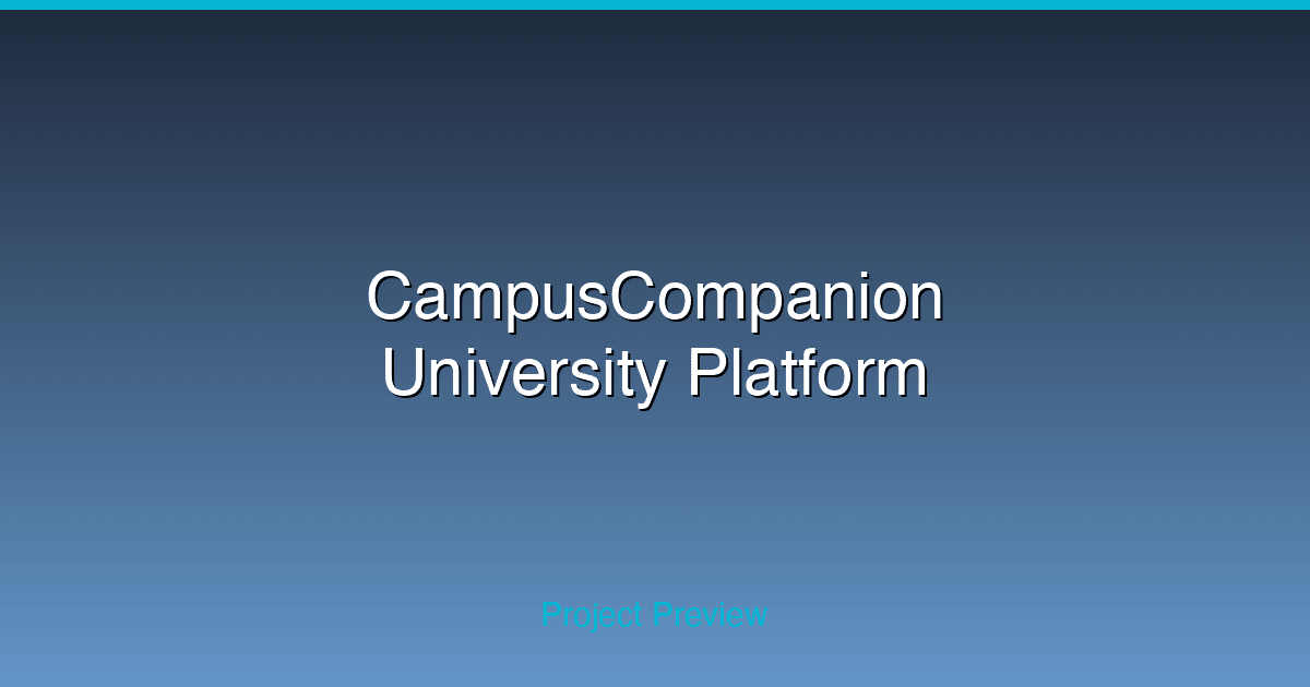 CampusCompanion university management platform interface