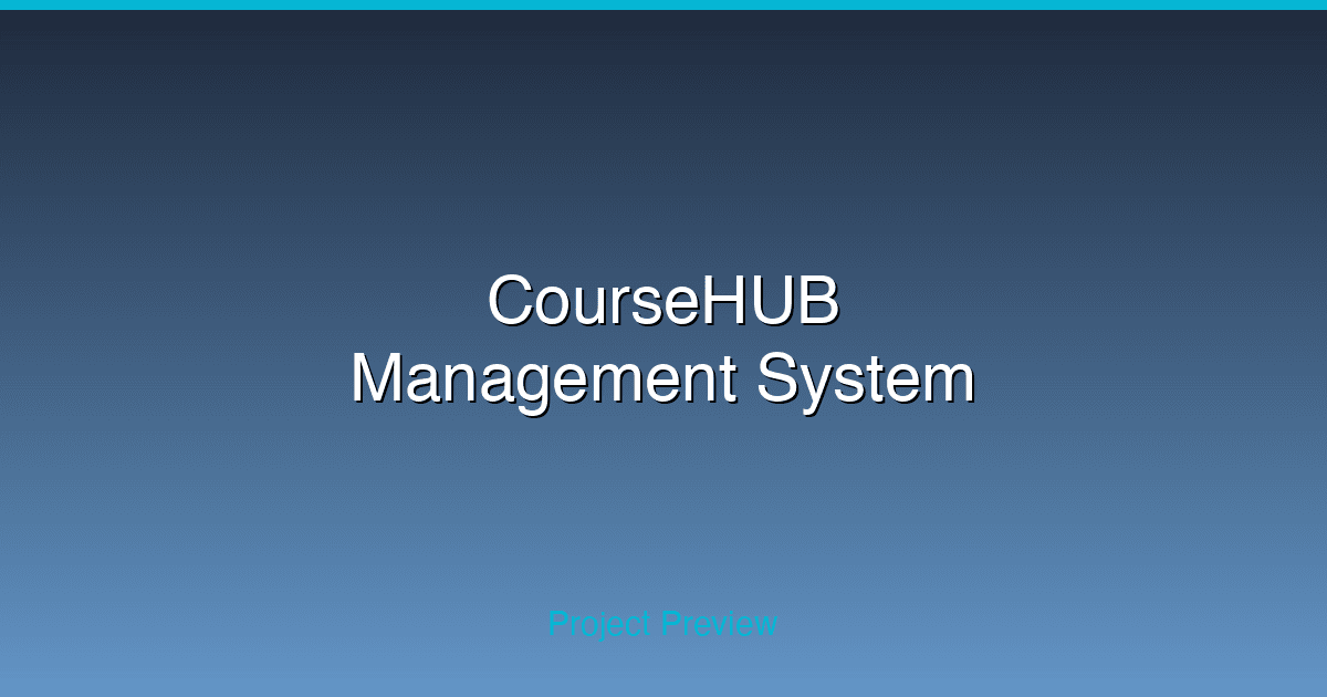 CourseHUB dashboard with course management and enrollment features